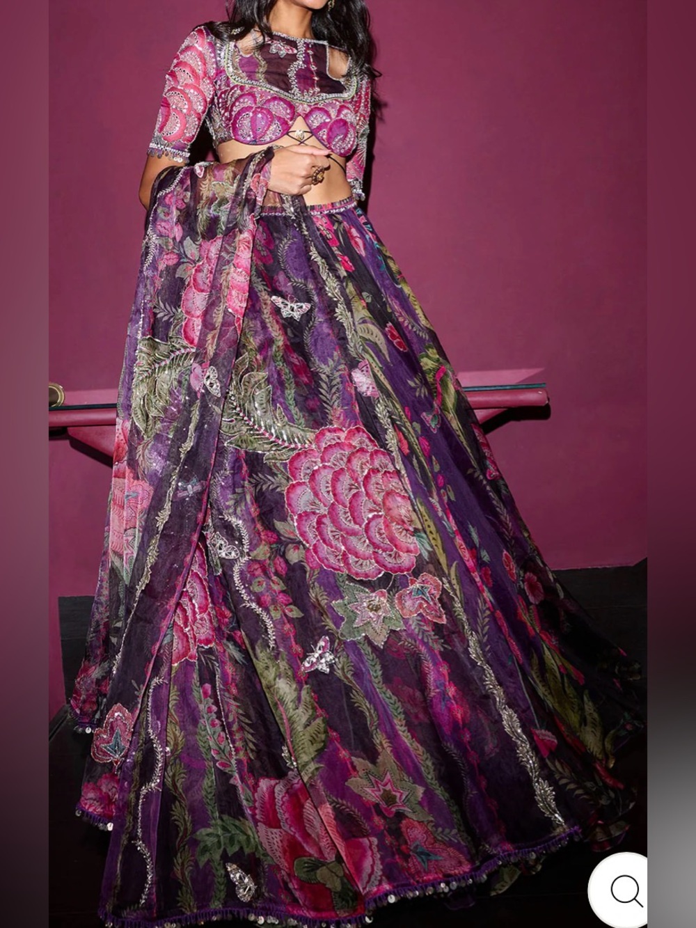 Mahima Mahajan Floral Printed Lehenga- Hadia - Picture 2 of 3
